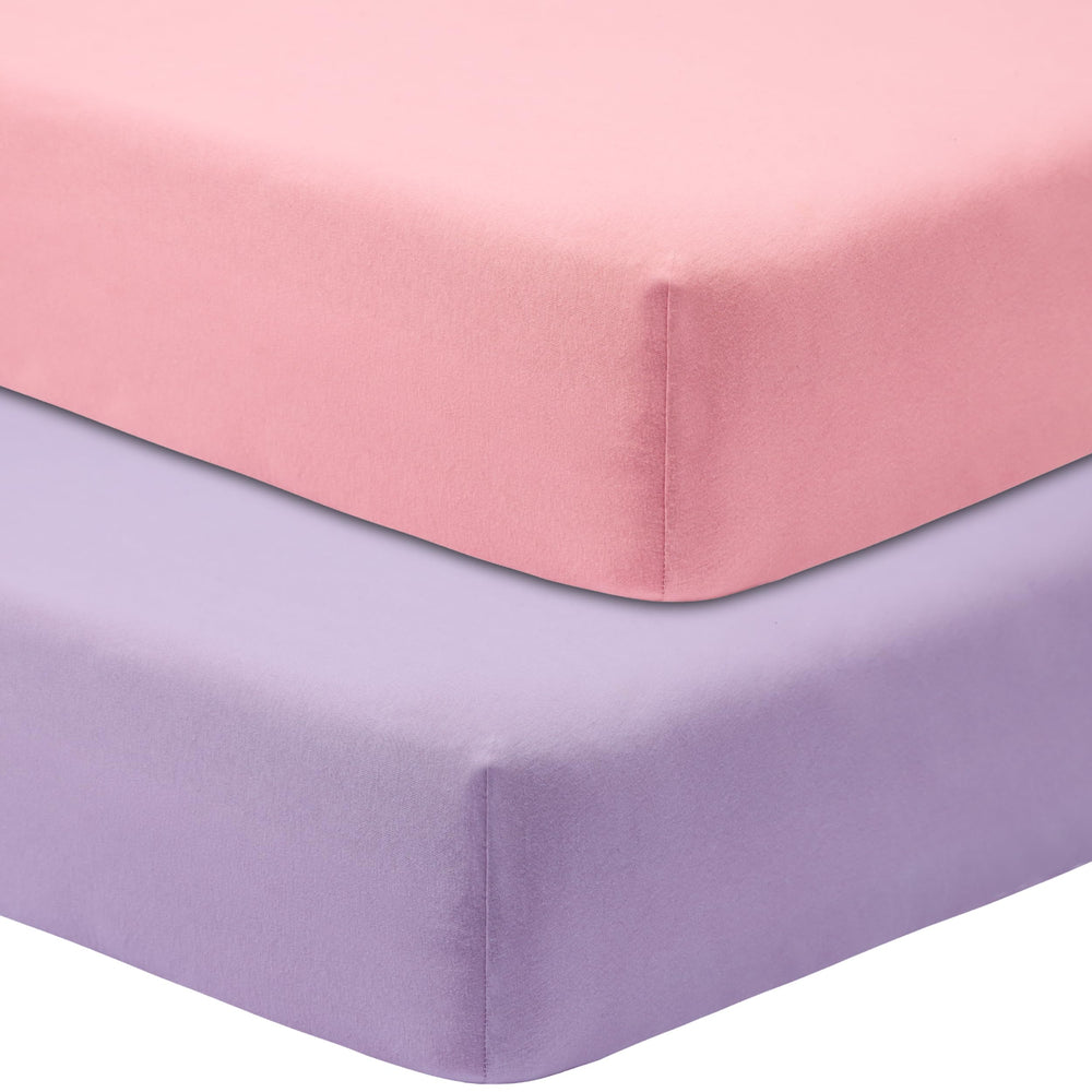 GUNTAIL crib sheets 2-pack packaging shows soft cotton for gentle baby sleep.