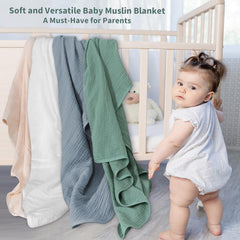GUNTAIL muslin swaddle blanket gray pack versatile use and easy care.