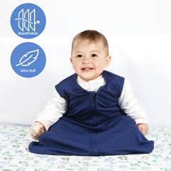 GUNTAIL sleep sack with spacious arm and neck openings for movement.