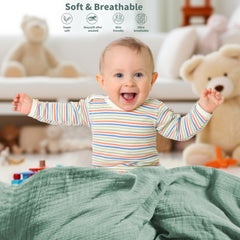 GUNTAIL swaddle blanket used as multiuse cover for tummy time.
