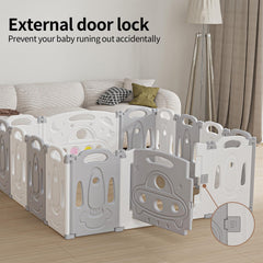 Gupamiga foldable playpen large play area offers room to crawl and practice walking.