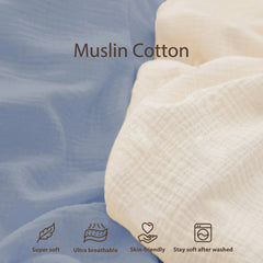 guruixu muslin cover envelope-closure Tradewinds Cream secure fit for safe lounging