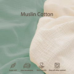 guruixu muslin baby lounger cover green stripe pattern closeup highlights lightweight breathable fabric