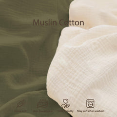 guruixu Muslin Baby Lounger Cover olive check, cozy breathable slipcover for daily use