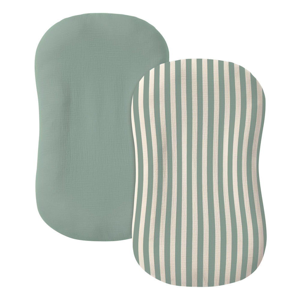 guruixu muslin baby lounger cover in Roman Green offers soft breathable comfort for delicate newborn skin
