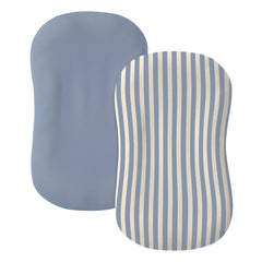 guruixu muslin baby lounger cover Tradewinds blue stripe—soft breathable cotton for sensitive baby skin