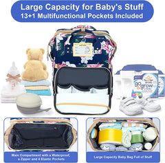 GurZinn diaper bag backpack assembly-folding-poles blue enables quick setup during travel.