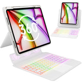GUSGU SplitFolio detachable iPad-11in keyboard magnet enables quick transitions between typing and browsing.