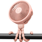 GUSGU stroller fan pink clip-on provides gentle cooling during outings