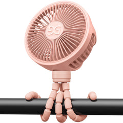 GUSGU stroller fan pink clip-on provides gentle cooling during outings