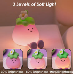 Gusweet LED turtle night light side view showing color options for bedtime.