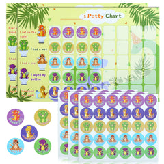 GWHOLE dinosaur potty chart twin pack motivates toddlers during potty training