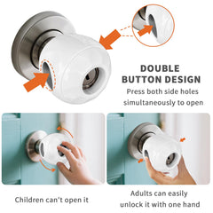 GXXFXT double-lock design door knob cover showing two-hole safety mechanism.