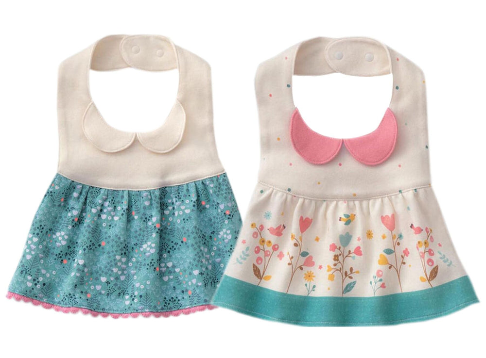 GZMM baby bib princess type front knit fabric showing absorbent material and cute design