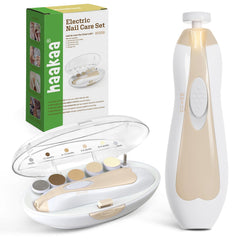 haakaa baby nail care electric file with LED light shows precise grooming