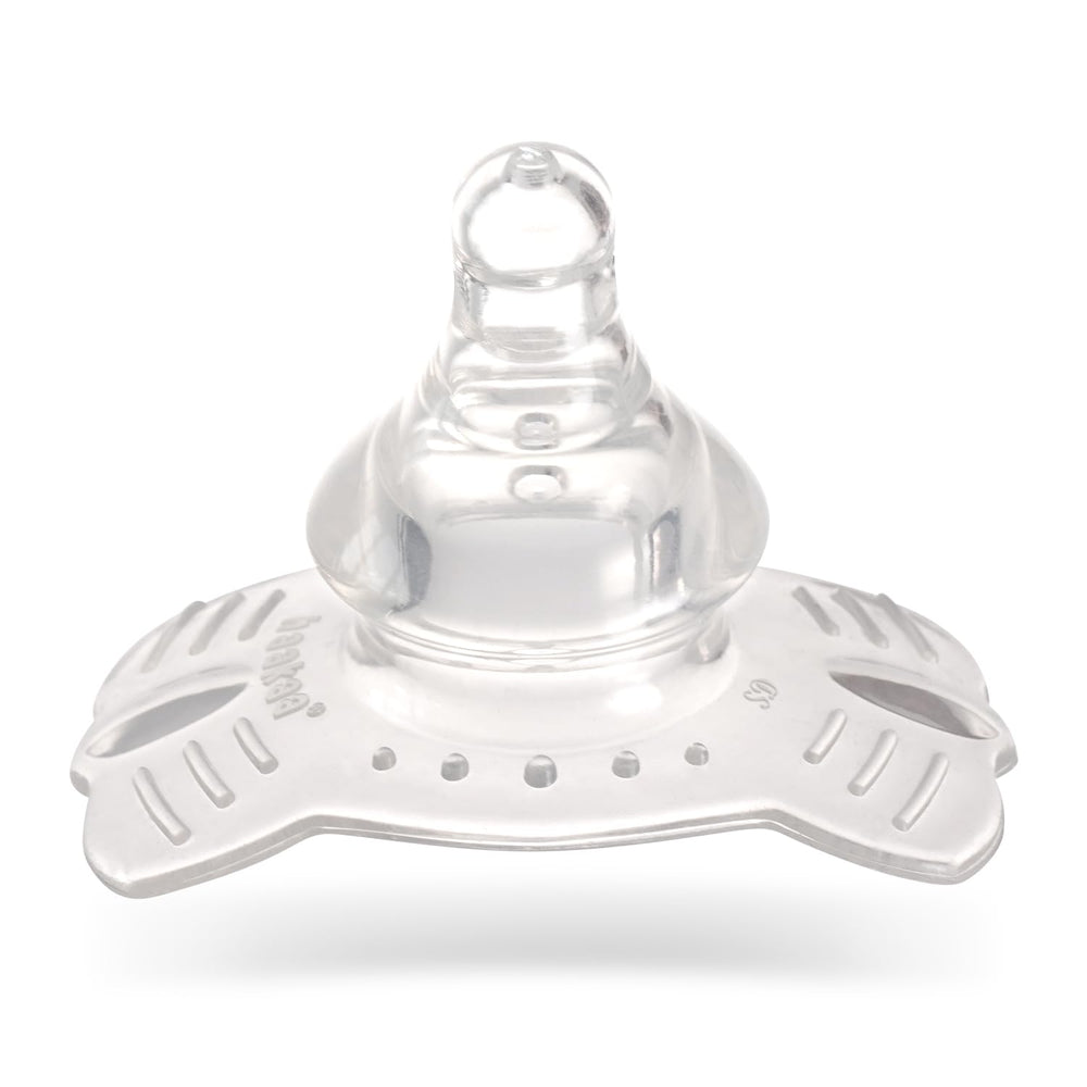 haakaa Butterfly base nipple shield extends the shield head for latch support.