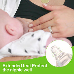haakaa Butterfly teat extension helps prevent milk runny feeds and supports transition.