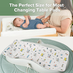 haakaa changing pad liner dino land pattern closeup adds playful nursery detail