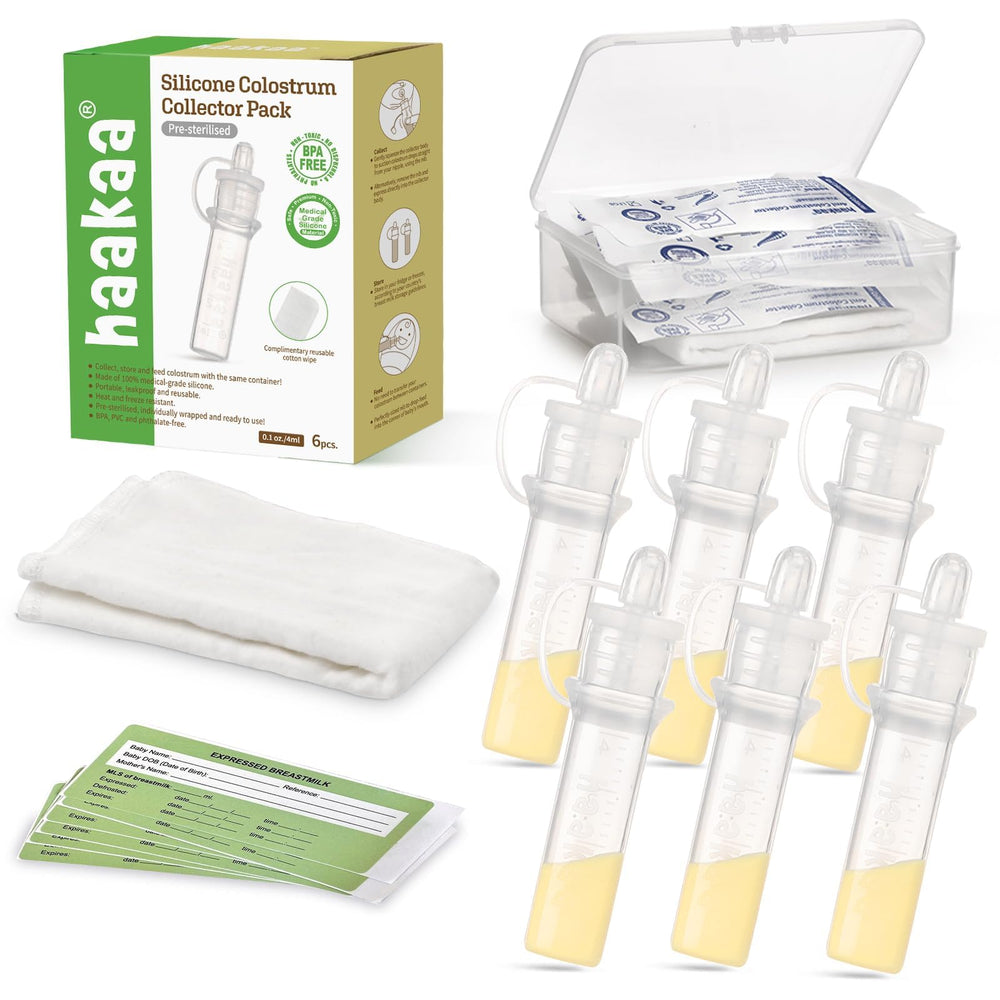 Haakaa Colostrum Collector Kit ready-to-use packaging supports quick starts for newborn care.