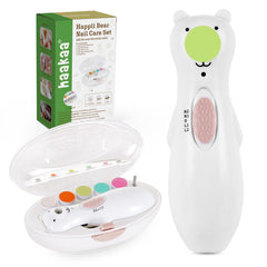 haakaa Happii Bear nail care set in a compact case for travel-ready grooming