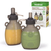 haakaa Happii Bear pouch bear-face close-up for kid-friendly snacks