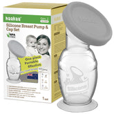 Haakaa manual breast pump with base and lid – compact, spill-free storage for on-the-go moms