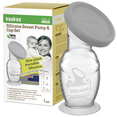 Haakaa manual breast pump with base and lid β compact, spill-free storage for on-the-go moms