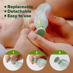 haakaa nail-trimmer pads slot-in-ease, emphasizing quick, tool-free replacement