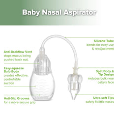haakaa nasal aspirator transparent body shows mucus removal progress clearly