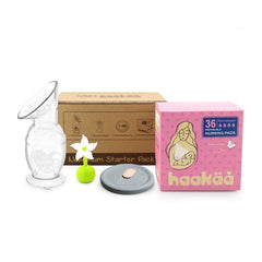 Haakaa New Mum Starter Pack 150ml silicone breast pump for discreet pumping on the go.
