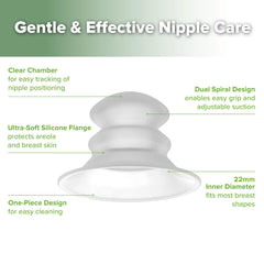 haakaa nipple corrector clear chamber highlights adjustable suction and positioning