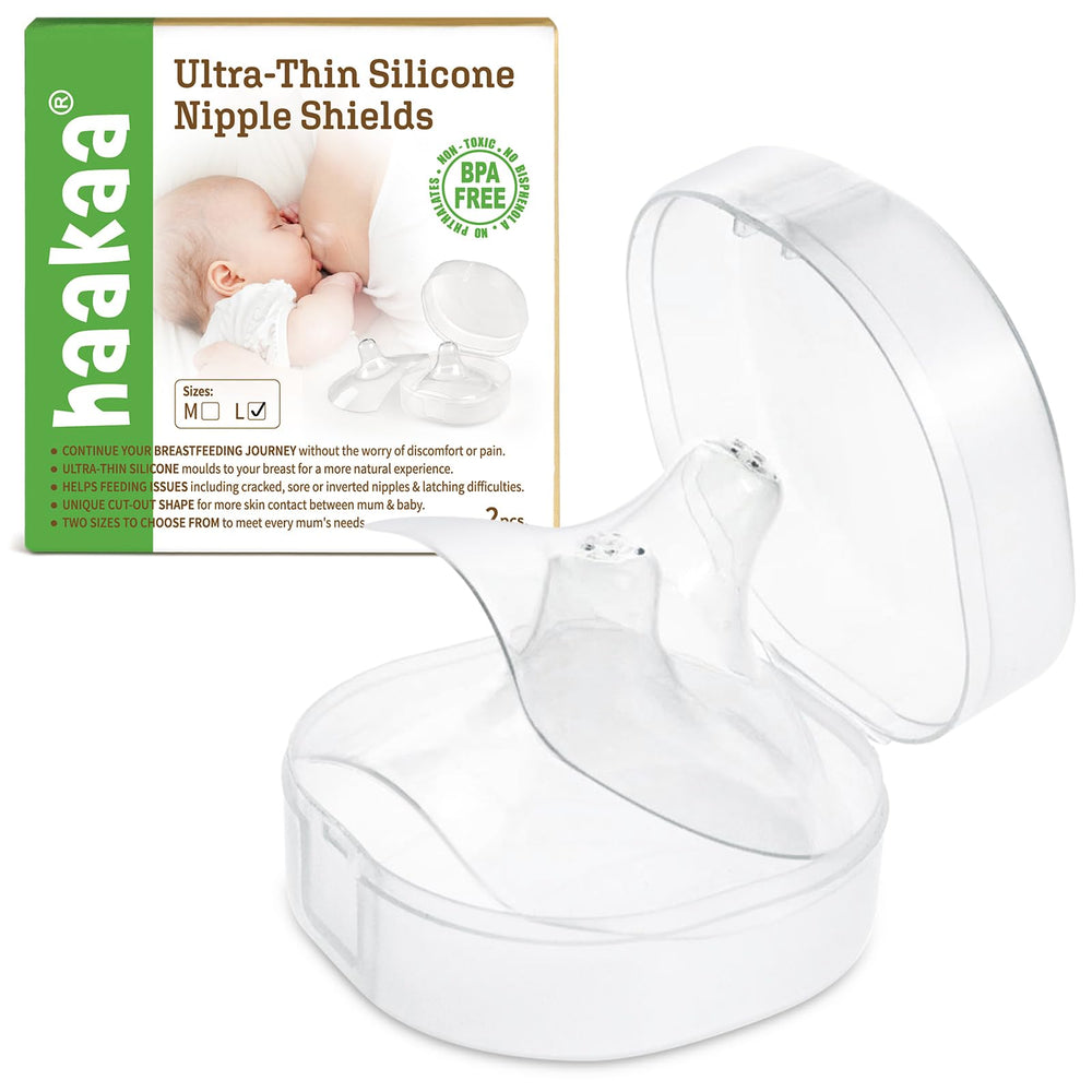 haakaa nipple shields ultra-thin 24mm close-up for comfortable feeding.