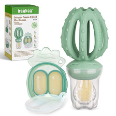 Haakaa octopus feeder pouch closeup shows tiny holes for safe, digestible bites