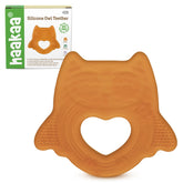 haakaa owl teether close-up showing soft textured silicone for gum massage