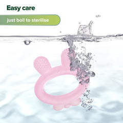 haakaa one piece design teether easy grip ring aids coordination