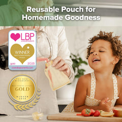 haakaa-pouch spout-lid closed demonstrates leakproof design for on-the-go feeding.