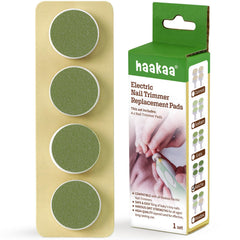 haakaa replacement pads four-pack closeup, showcasing smooth sanding surface for gentle trims
