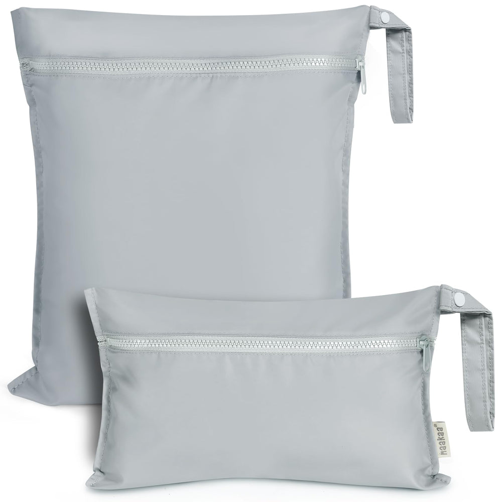 haakaa wet bag pair is compact and lightweight for damp items in a diaper bag.