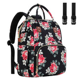 HABOPET diaper bag backpack front view with flower design for easy daily outings.