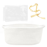 HADEEONG woven basket with gift bags and ribbons front view for convenient gifting.