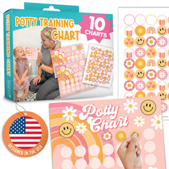 Hadley Designs potty chart cover with retro artwork motivates toddlers.