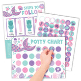 Hadley Designs mermaid poster set motivates toddlers with playful potty rewards.