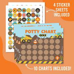 Hadley Designs potty chart sticker sheets highlight abundant rewards for consistency.