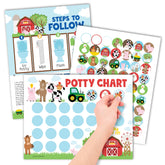 Hadley Designs potty chart toddlers boy front view demonstrates reward-based motivation.