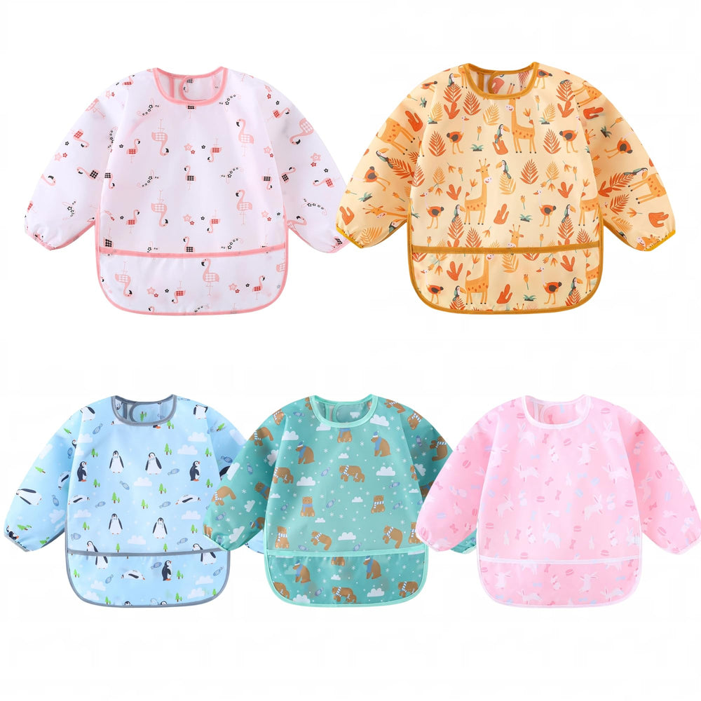 Hafftnun baby bib long-sleeve design for full coverage during meals