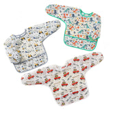 Hafftnun baby long sleeve waterproof bib packaging shows full coverage design for mess-free meals