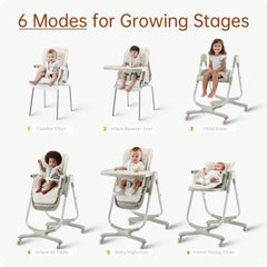 Hagaday 6in1 high chair with height options for comfortable family meals