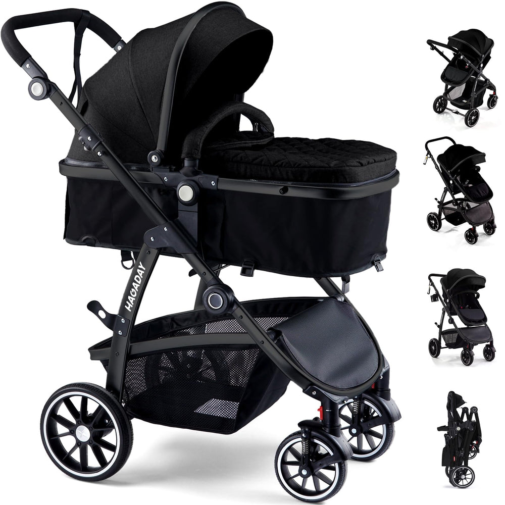 Hagaday baby stroller 2-in-1 mode for newborn to toddler use.
