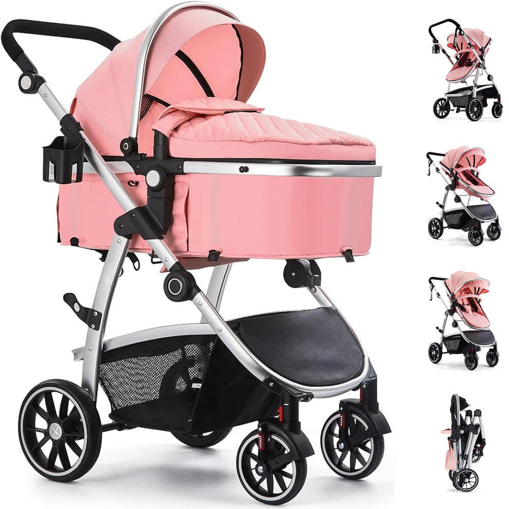 Hagaday Baby Stroller folding action for quick travel and storage.