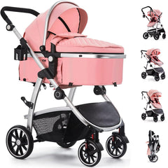 Hagaday Baby Stroller folding action for quick travel and storage.